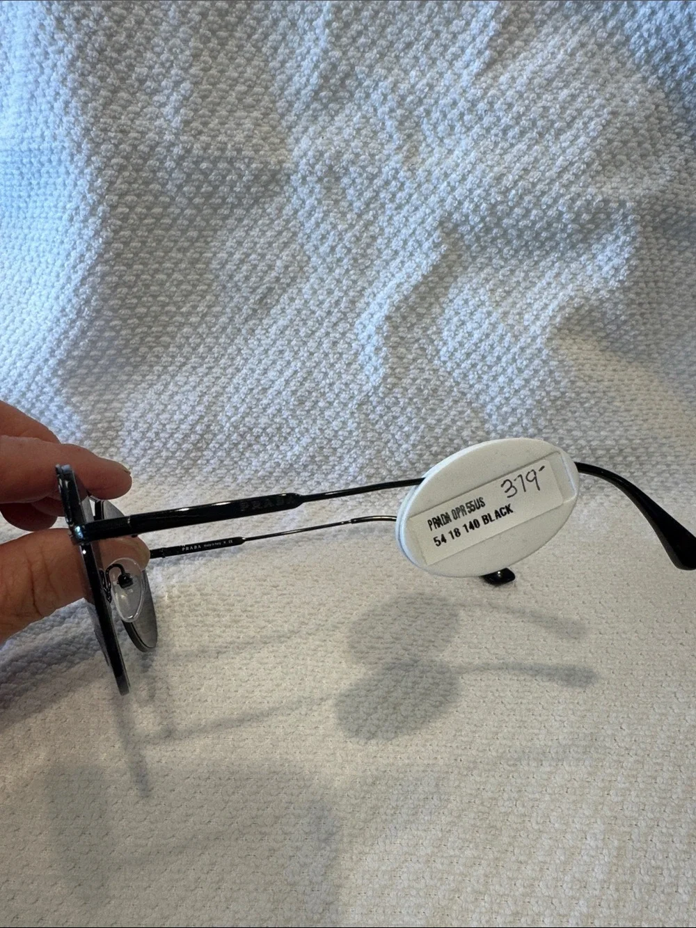 RARE Prada 55US Black Metal Aviator Sunglasses with Dark solid Lenses NWT 54eye
